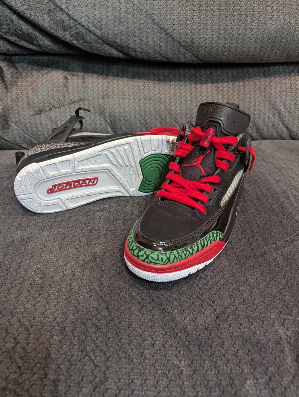 Jordan Spizike Low Sneakers Men NEW Black Red Green